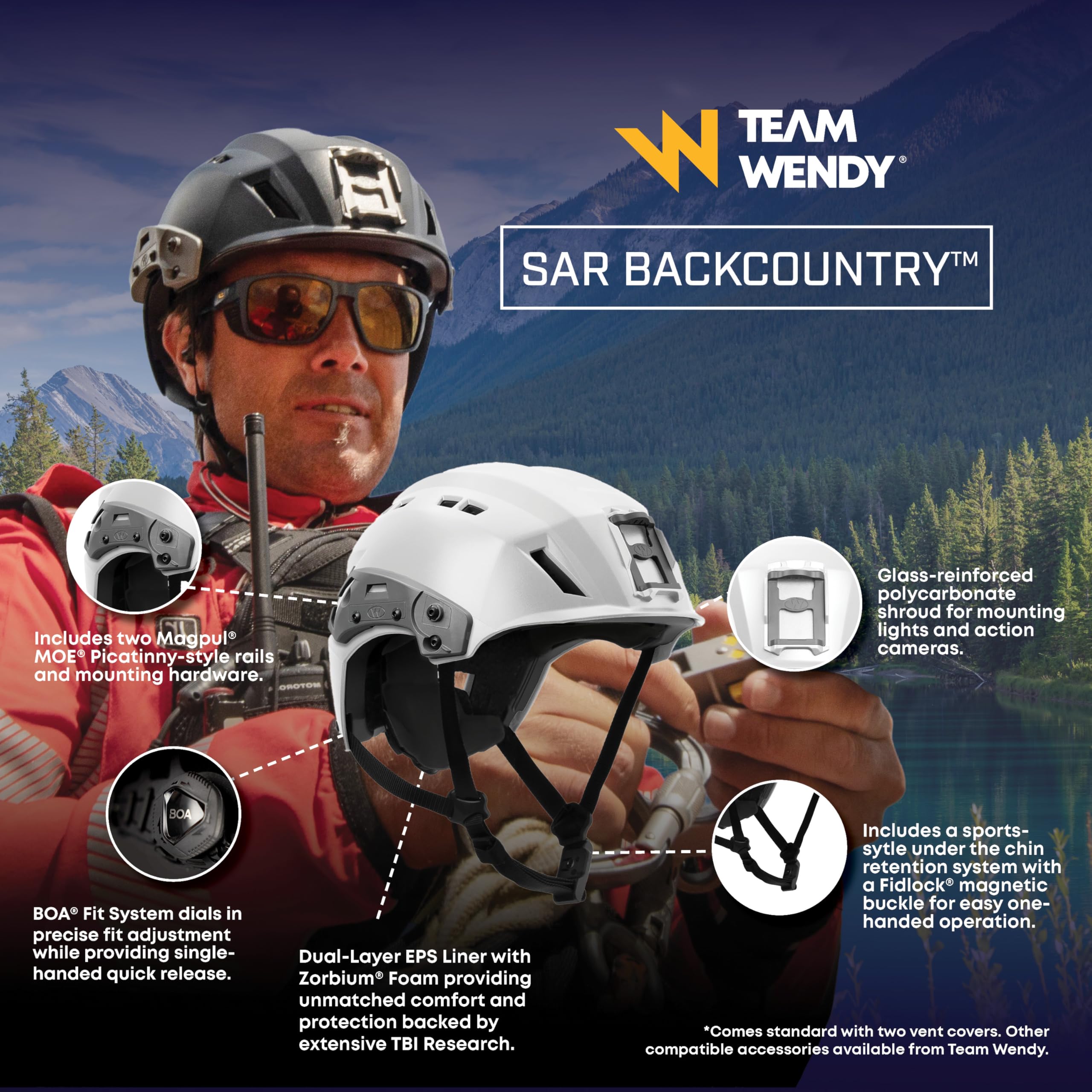 Amazon | Team Wendy SAR バックカントリーヘルメット レール