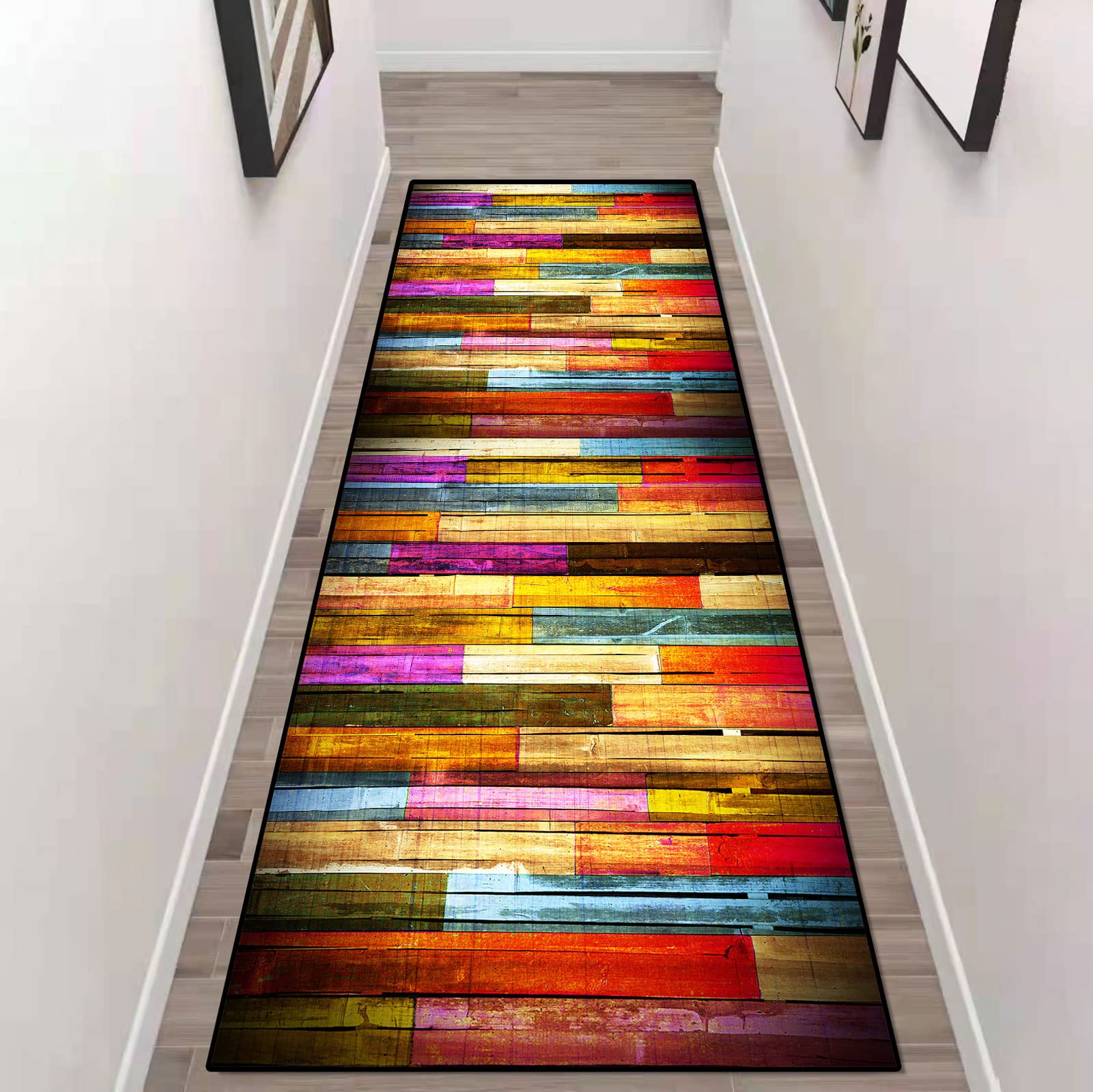 Zzuu Yl22 Hallway Rug - Modern Geometric Patterns - For Hallway, Bathroom, Living Room, Bed, Kitchen & More