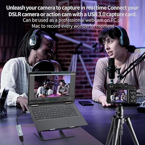 Miniatura 4 de Tarjeta de captura de video, 4K HDMI a USBUSB C 3.0, dispositivo de captura de video 1080P 60FPS, para transmisión, enseñanza, juegos,