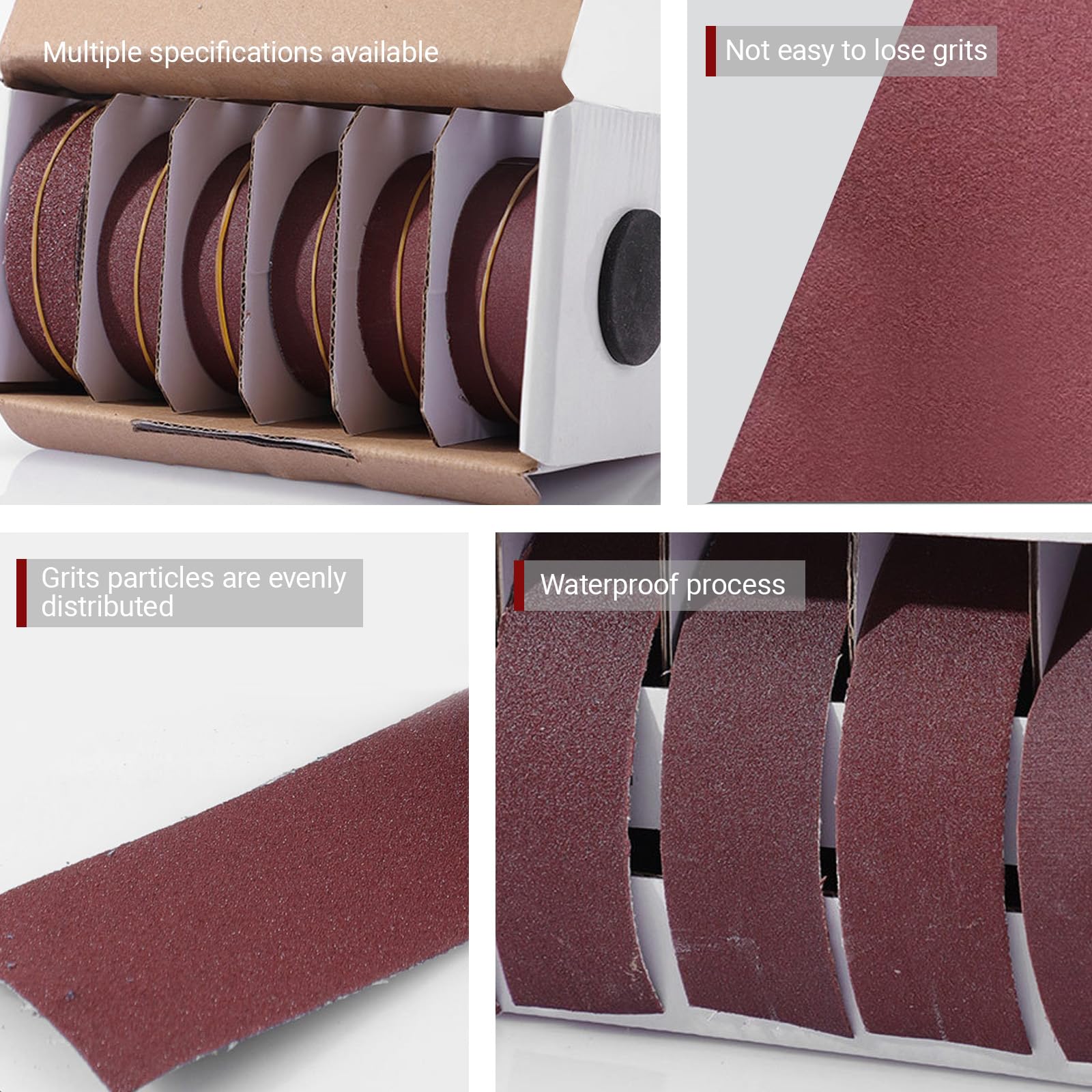6 Rollen Schleifpapier Rolle, Schmirgeltuchrolle, 6m x 25mm Schleifpapier 80/150/240/320/400/600 körnung Schmirgelleinen, Schleifpapierrollen für Holz, Metall, Möbel, Farbe, Schmirgelpapier