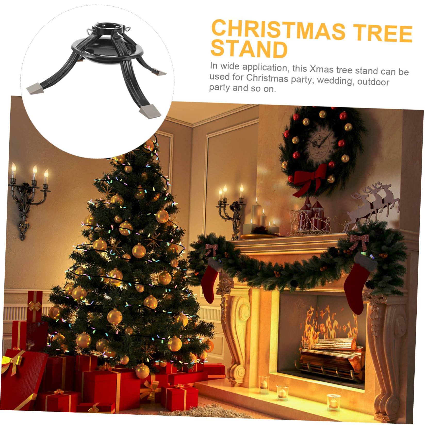 Support pour Sapin de Noël Socle Rond Robuste Support Amovible pour Sapin de Noël Étagère Intérieure