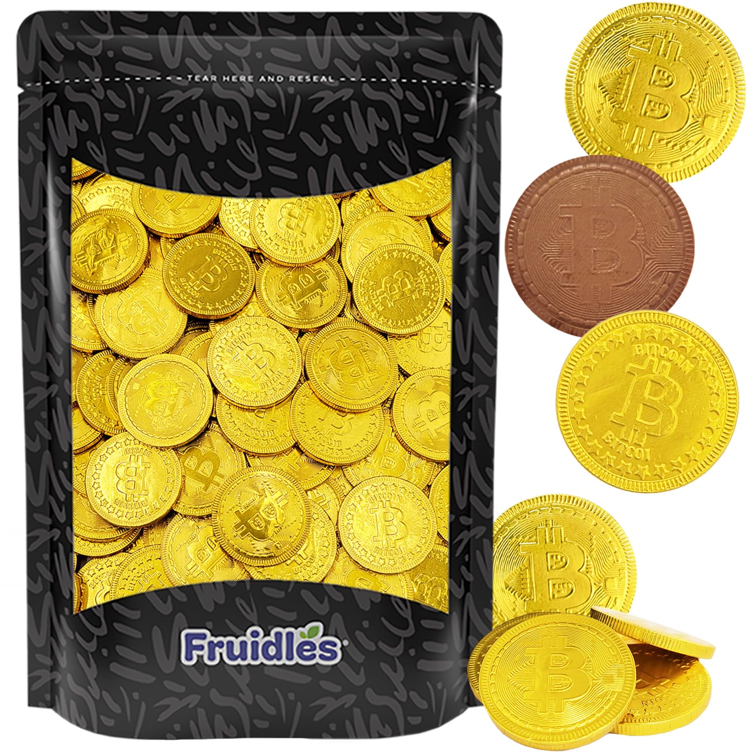 25 Original Crypto Bitcoin Chocolate Coins, Made with Premium Belgian Chocolate, Gluten-Free, Non-GMO, Kosher Certified Dairy (25-Pack)