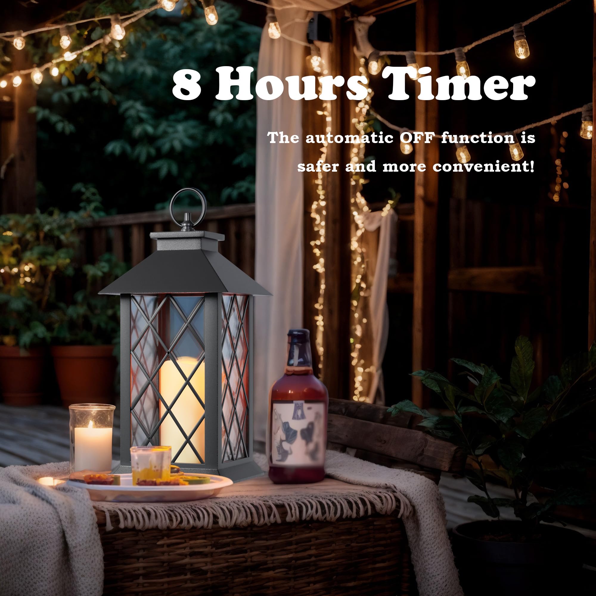 Snapklik.com : Lanterns Decorative Indoor & Outdoor - Black Candle