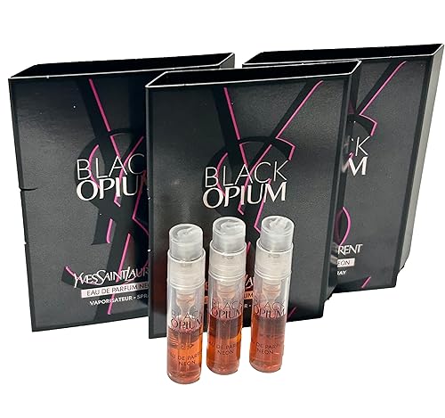Yves Saint Laurent YSL - Muestra de opio negro neón para mujer, 0.0 fl oz / 0.04 onzas, juego de 3