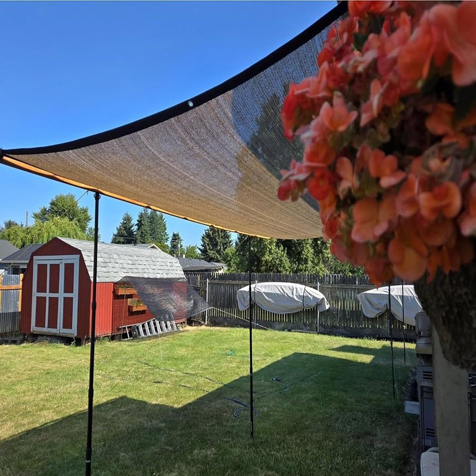 Malla de Sombreo con Ojales MetáLicos, Sombra Refrescante Que Reduce el Calor Superficial para Patios, Invernaderos y Refugios para Plantas(4x8 m/13x26 ft)