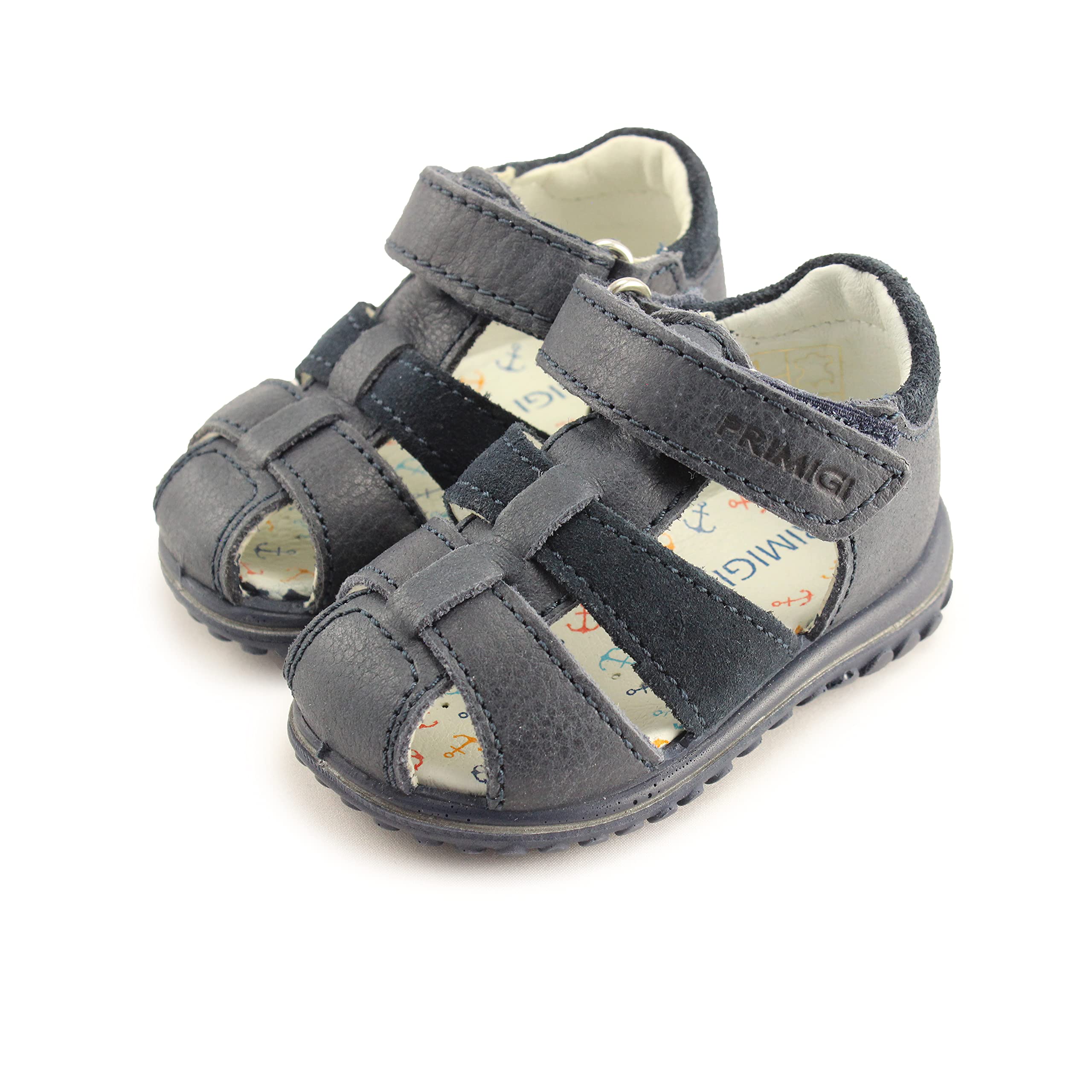 Primigi Boys Closed Toe Leather Sandals with Arch, Ankle, and Orthopedic Support Navy 18 3378266