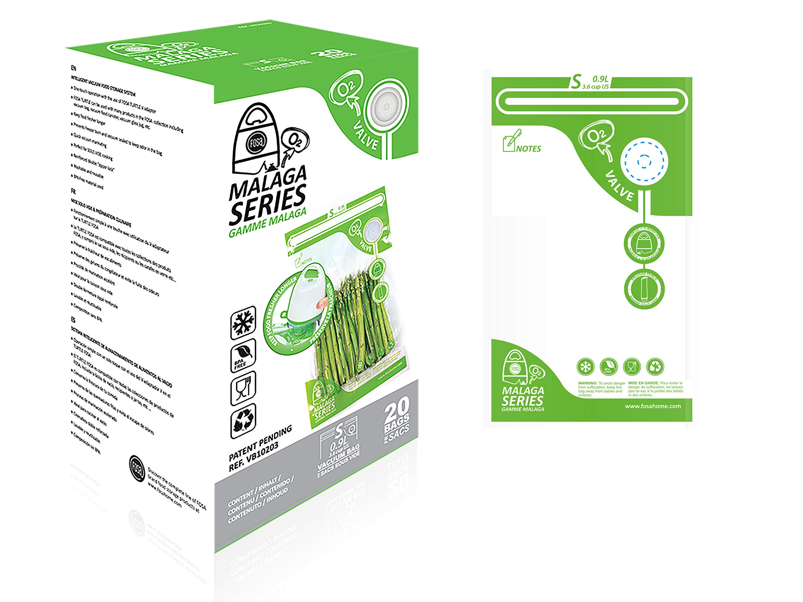 FOSASpanish Reusable Vacuum Seal Bags – Small 6x10 Inch Zipper Food Storage, 20 Pack