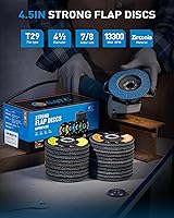 Vista 7 de S SATC 20 discos de aleta 4 1/2 para amoladora angular 40/60/80/120 disco de aleta de alta densidad tipo bisel amoladora angular disco abrasivo