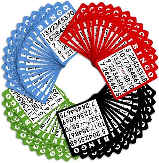 100 Bingo Cards in Mixed Colors by Royal Bingo Supplies by Royal Bingo