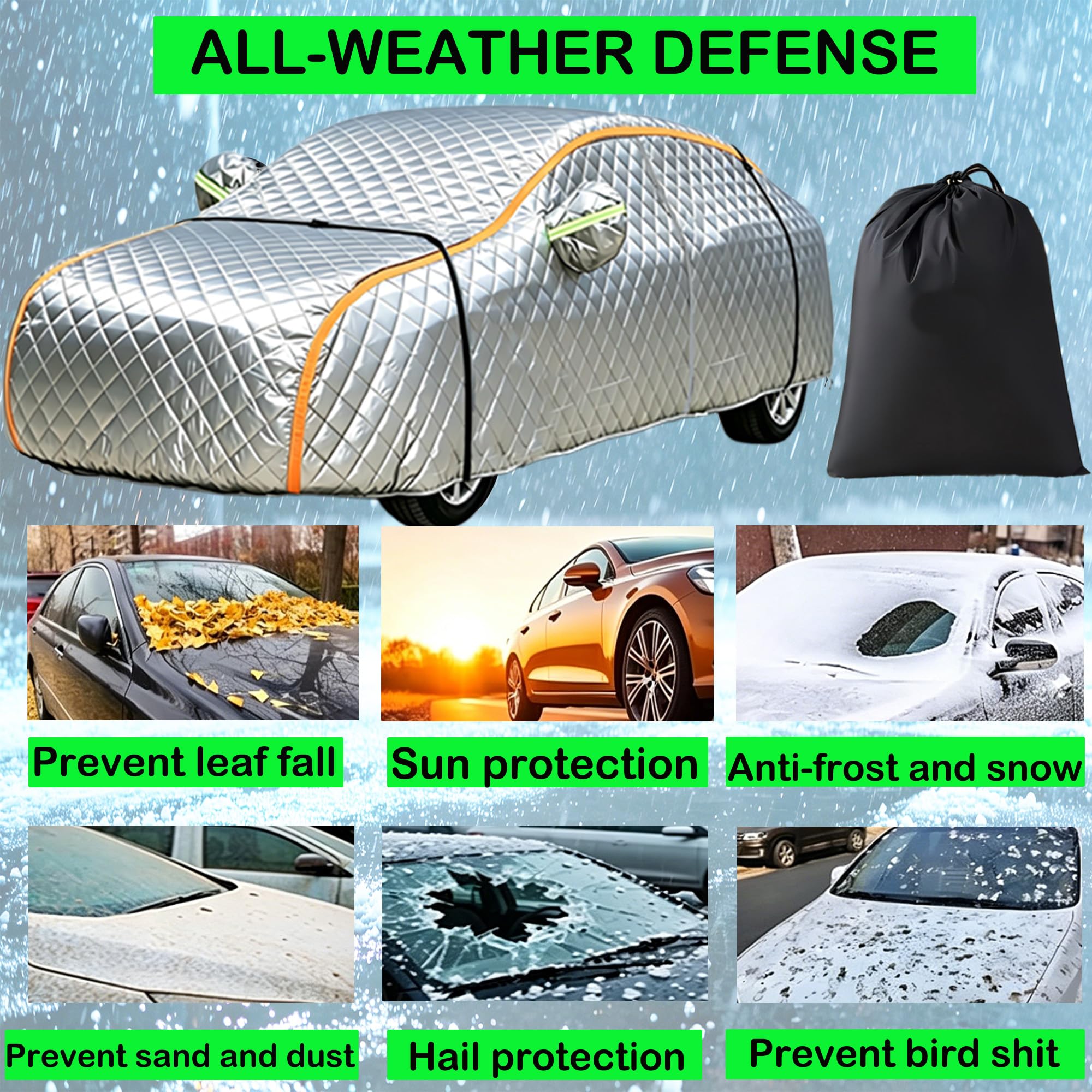 Funda Acolchada para Coche a Prueba de Granizo para Suzuki S-Cross,Funda de Coche Mejorada a Prueba de Granizo Gruesa Impermeable contra Nieve y Rayos UV,para Exterior,Todas Las Estaciones