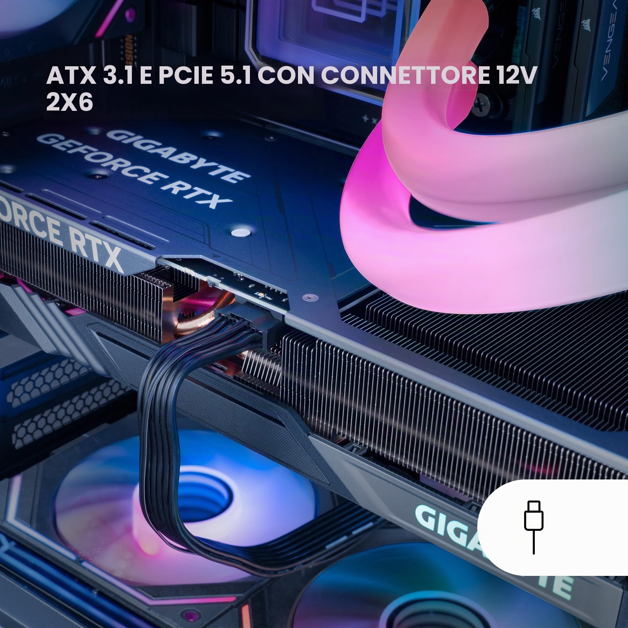 Mars Gaming MPB1000P, Alimentatore Modulare ATX 3.1 1000W, 10 Anni di Garanzia, 80Plus Gold, Ventola 140mm AI-RPM, Condensatori Giapponesi, Supporto PCIe 5.1 e APFC, Tecnologia DC-DC e SMD, Nero