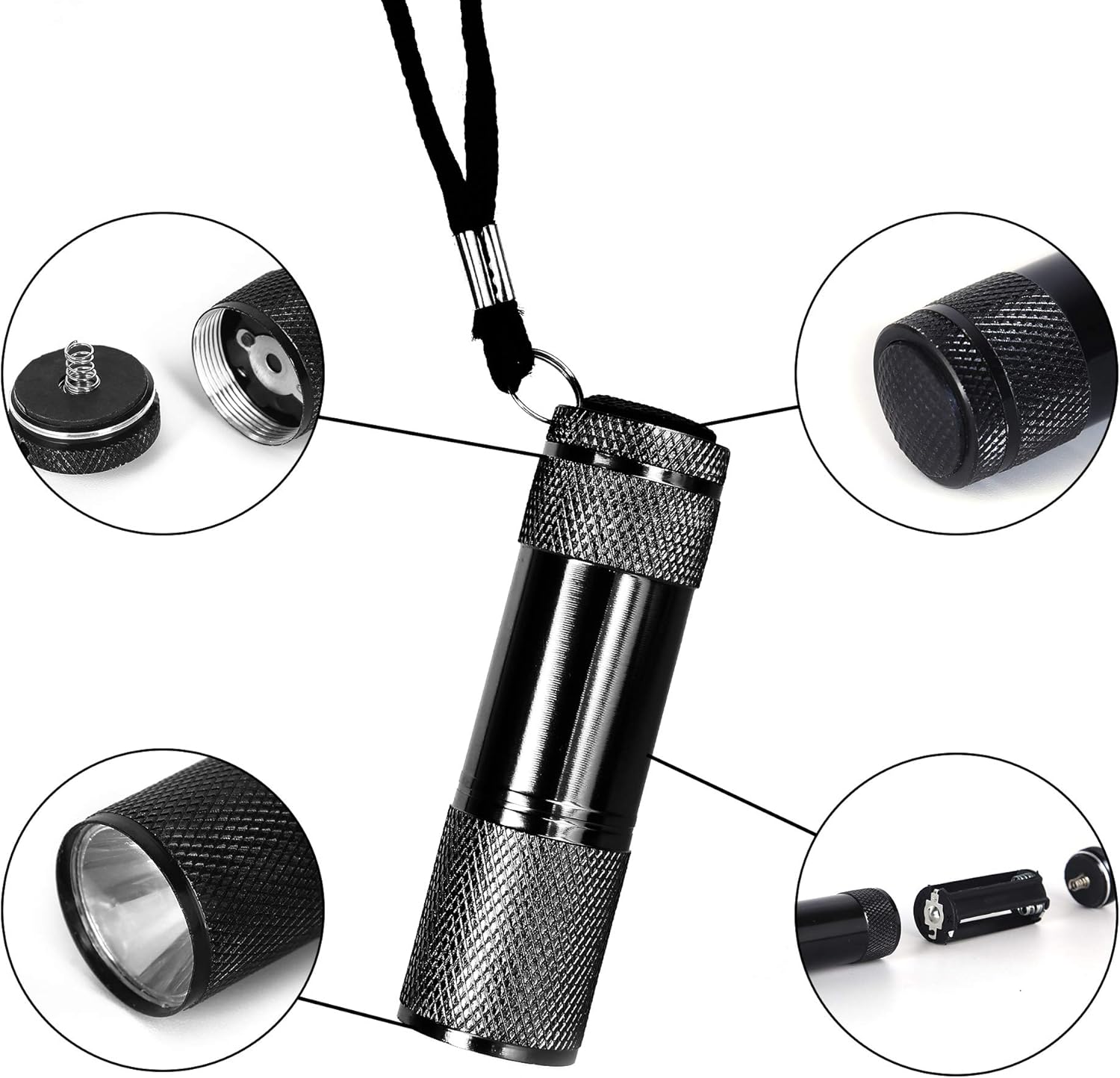 30-Pack Mini LED Flashlights, Portable Aluminum 6 Color Handheld Flashlights with Lanyard Small Flashlight for Kids, 90-Pack AAA Battery Included for Night Reading, Emergency, Camping, Party : Tools & Home Improvement