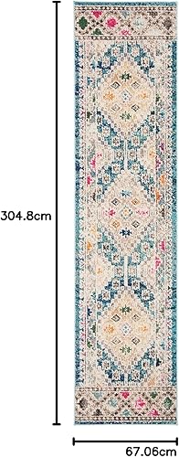 Vista 141 de Safavieh Madison Collection MAD418F - Alfombra de área con diamantes, Polipropileno, Azul Oscuro/Amarillo