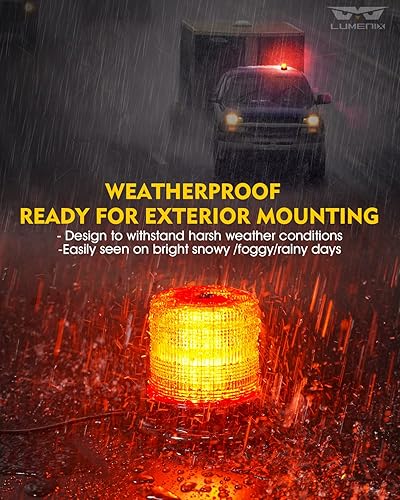 Miniatura 4 de LUMENIX Luz LED roja de baliza en la azotea, magnética  Montaje de tornillo giratorio estroboscópico luces de policía intermitentes de seguridad