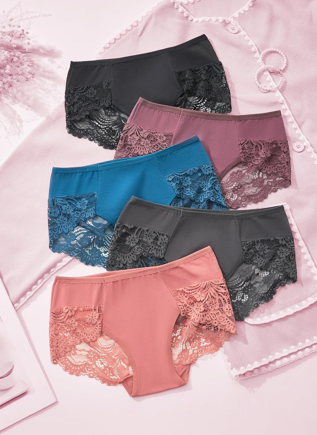Sexy Panties For Women Lacy Underwear Women Cheeky Panties High-Waist Sexy Lace Womens Solid Underpants Pack - Image 6