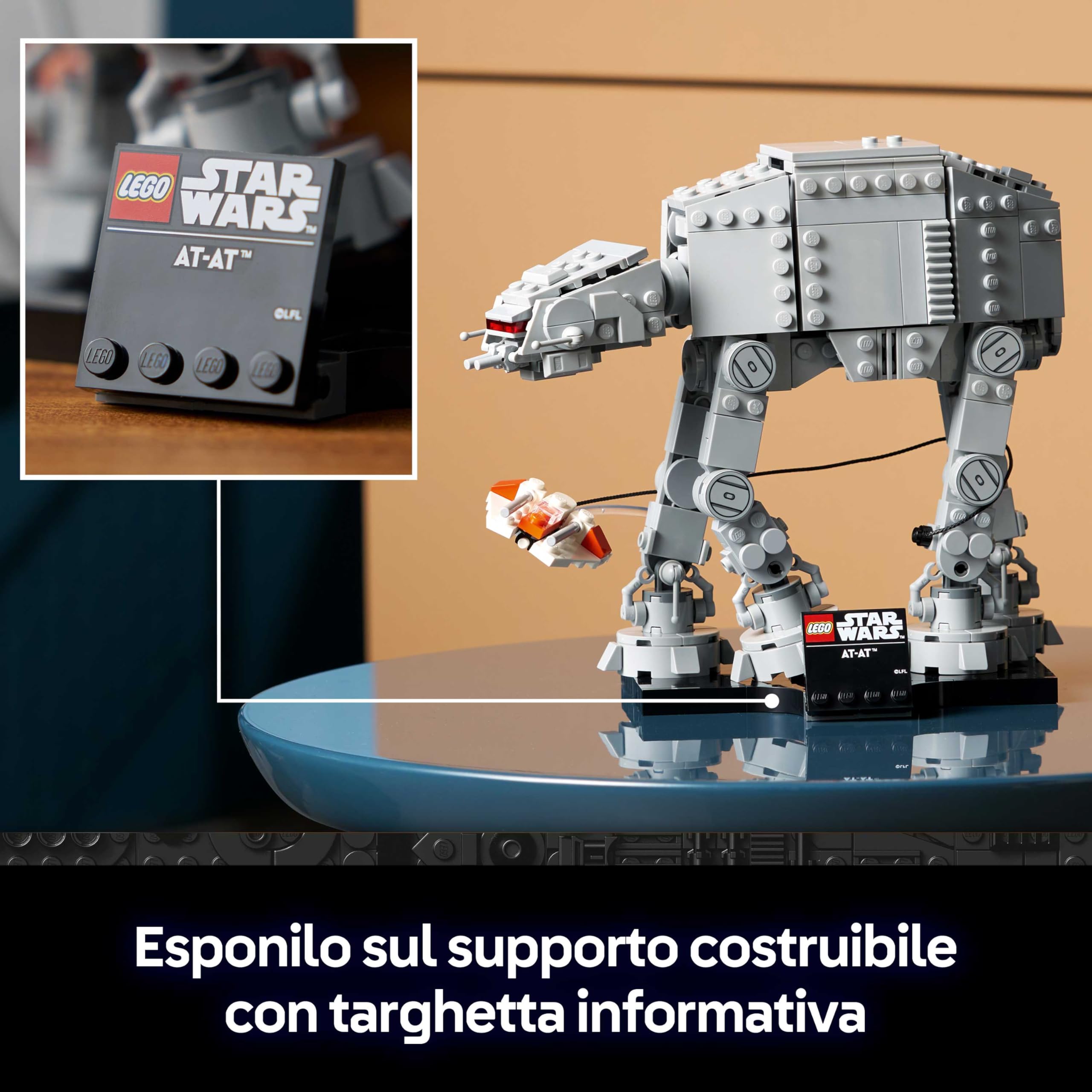 LEGO Star Wars 75440 AT-AT Kit di Modellismo per Adulti - Modellino da Esposizione con Snowspeeder, Supporto e Targhetta - Decorazione Casa - Regalo da Collezione per i Fan de L'Impero Colpisce Ancora