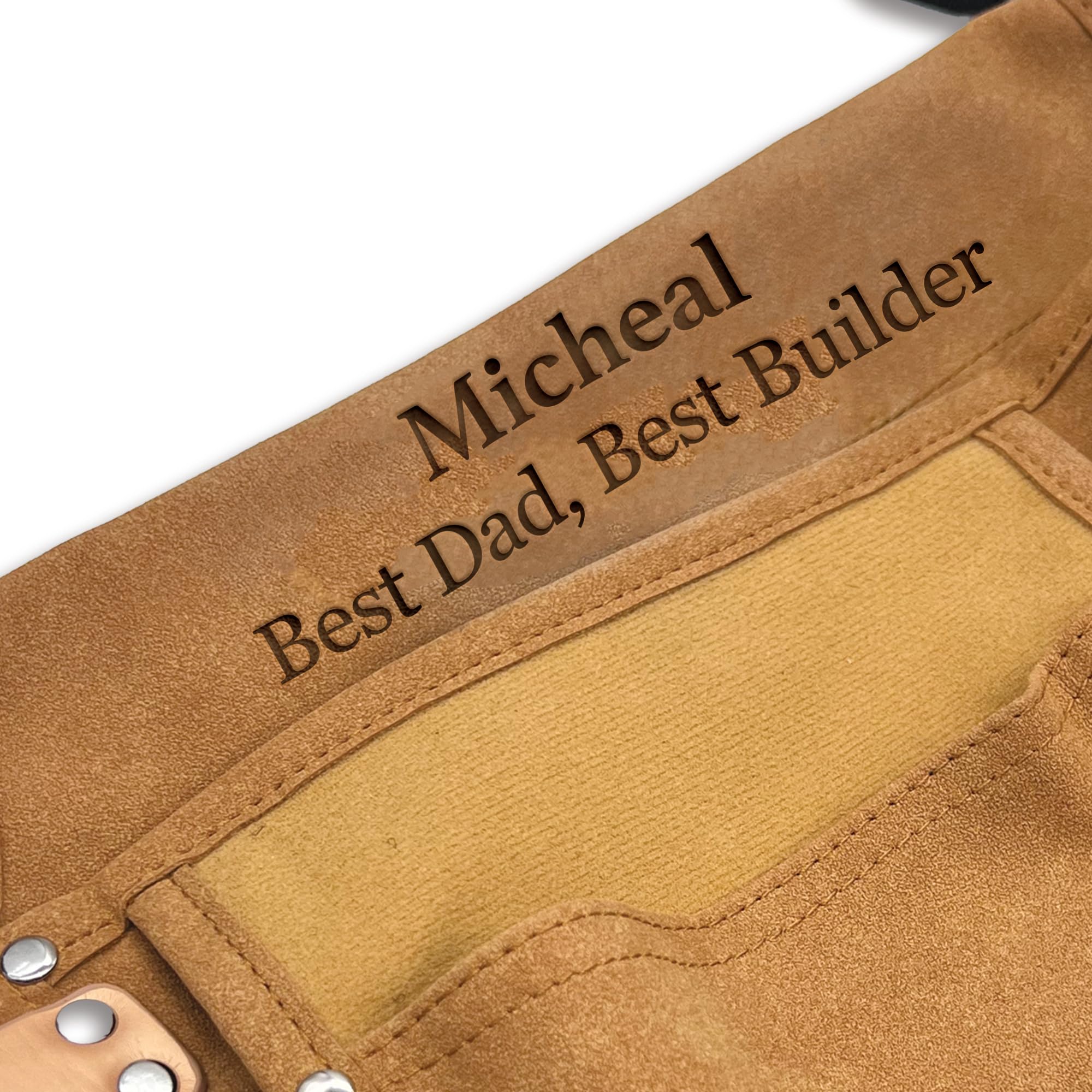 Personalized Tool Belt for Dad or Grandpa – Custom Leather Tool Pouch with Suspenders Compatibility, Engraved Gift for Father’s Day, Birthday, or