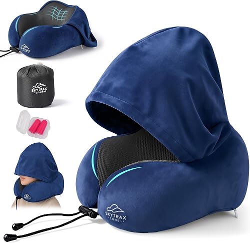 Travel Neck Pillow with Hood