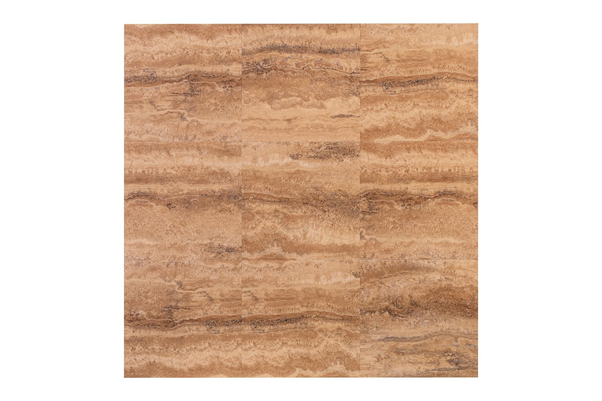 Suelo de vinilo autoadhesivo TRAVERTIN Porto, 30,48 x 30,48 cm (22 unidades/2,04 m²), tablones de vinilo autoadhesivos, laminados, lavados, antideslizantes, resistentes al agua
