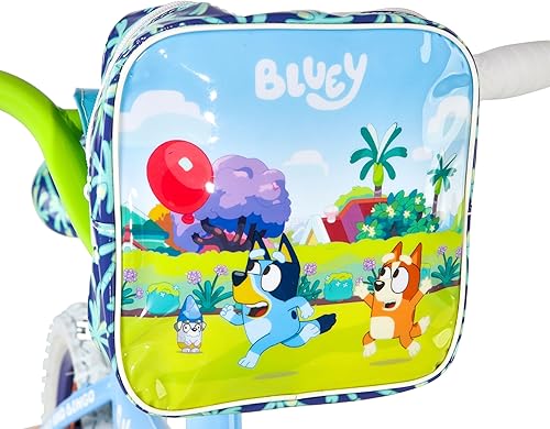 Miniatura 7 de Bluey - Bicicleta infantil de 12 pulgadas de Dynacraft para niños y niñas con ruedas de entrenamiento, freno de posavasos, marco resistente, fácil