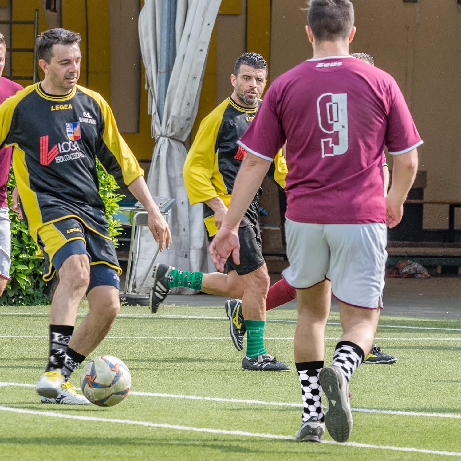 Coume 3 Pairs Christmas Funny Soccer Gifts for Men Novelty Soccer Socks Bulk Breathable Non Slip Boys Sports Crew Socks for Christmas Stocking Gifts Goodie Bag Fillers Party Favors - Image 5