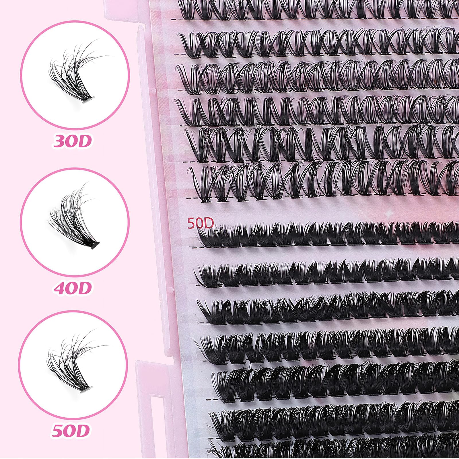 Eyelash Extension Kit 640pcs Individual Eyelashes Kit Cluster Lashes Individual CLuster 9-16mm DIY Eyelash Extension Kit with Lash Bond and Remover - Image 4