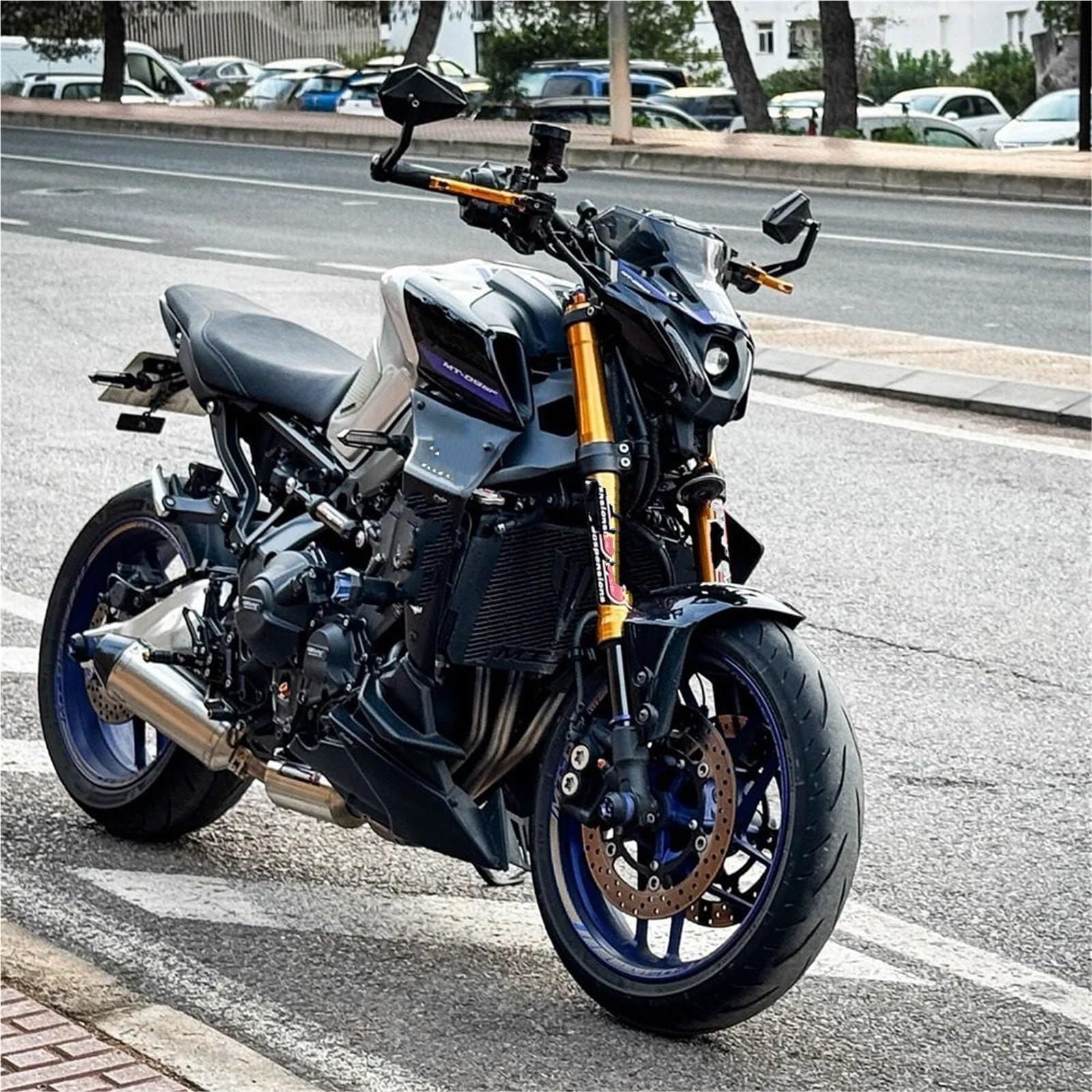 Ochraniacze na drążki zderzeniowe Pasuje do YAMAHA MT09 SP 2021-2024 TRACER 9 GT 900 Dolna osłona silnika Spoilery osłony podwozia Osłona miski olejowej Gmoli Motocyklowych(Black)