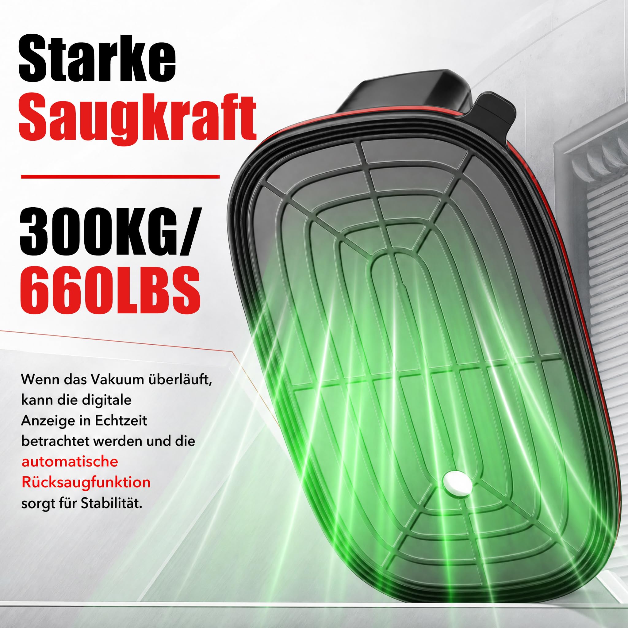 Sollevatore elettrico con potenza di aspirazione 300 kg, diametro 26 cm (batteria nera)