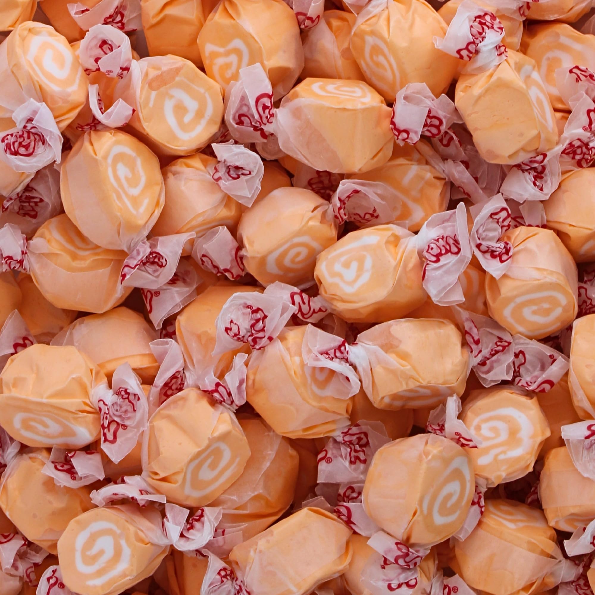 Orange Cream Salt Water Taffy - Individually Wrapped Assorted Flavors - Old Fashion Saltwater Taffy Candy Bulk, by Queen City Candy Cave (2.5 Pound)