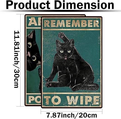 Miniatura 2 de Letrero de hojalata vintage con texto en inglés "Merry Christmas, Even If You're Pooping", regalo para amantes de los gatos, letrero de metal para