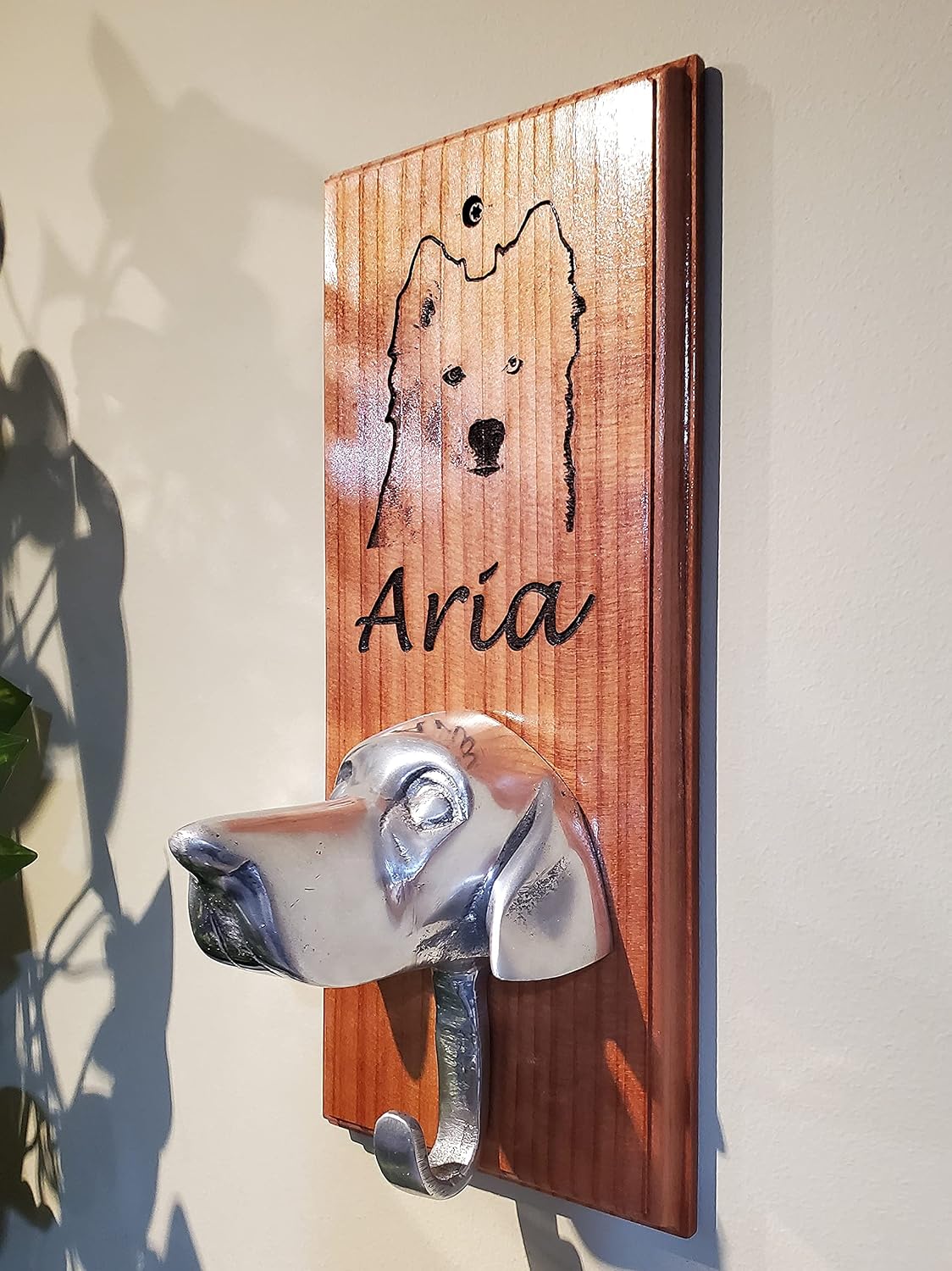 Dog Wall Hook Large Size Cast Aluminum for Leash and Other Storage (Retriever)