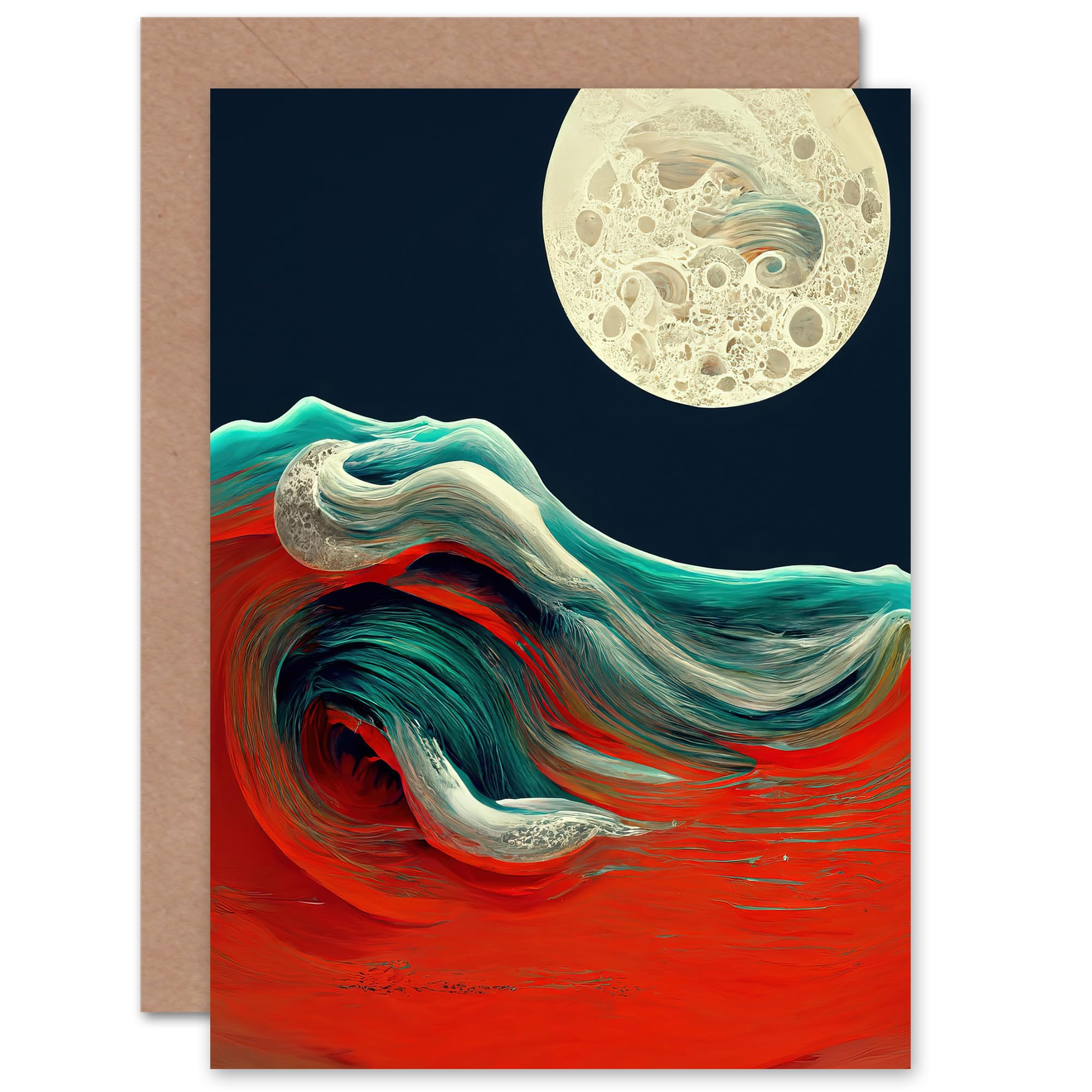 Artery8 - Greeting Card - Full Moon at Sea