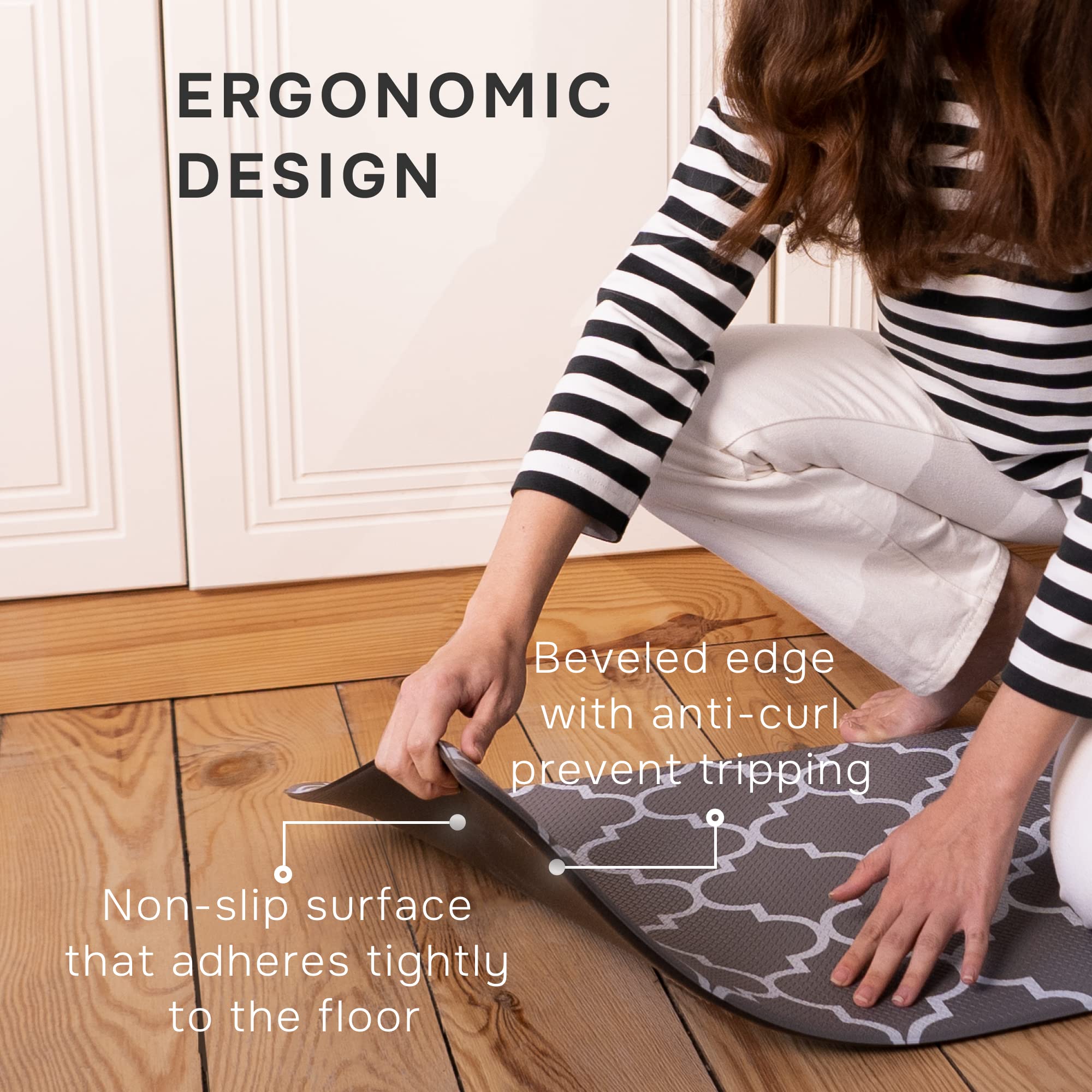 Homergy Anti Fatigue Kitchen Mats for Floor 2 Piece Set, Memory Foam