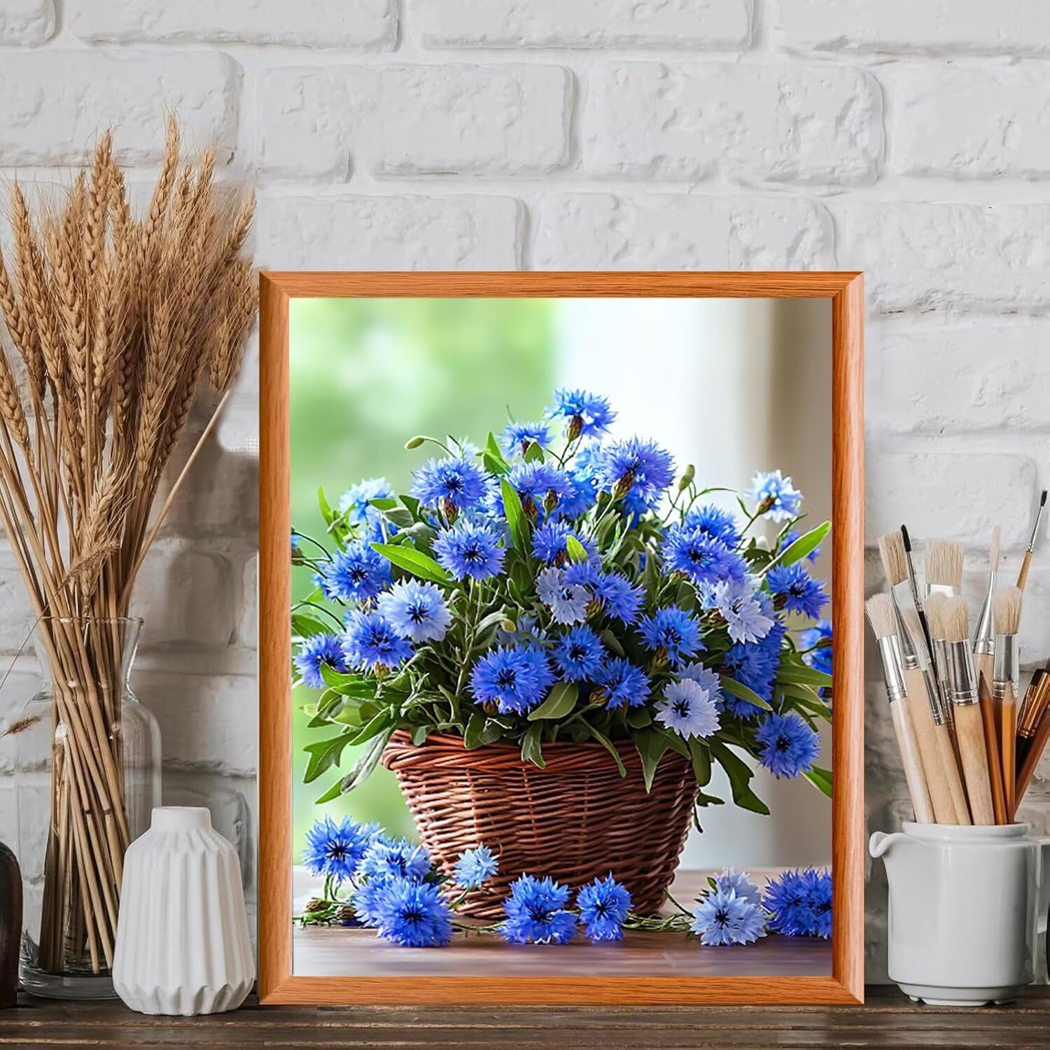 WEISHIWE Cesto di fiori Dipingere con i Numeri per Adulti, 70x90cm a-444 | Paint by Numbers Kit con Pennelli e Acrilico Pigmento, Fai da te Olio La Pittura di Numeri Kit, Decora la Casa, senza Cornice