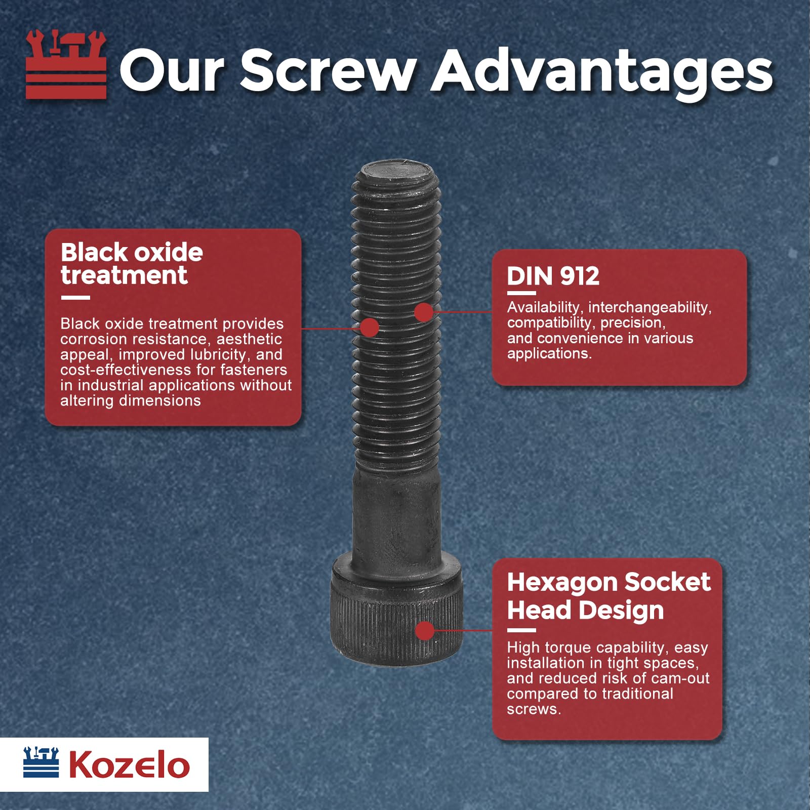 Kozelo 3pcs Socket Head Cap Screws - Image 3