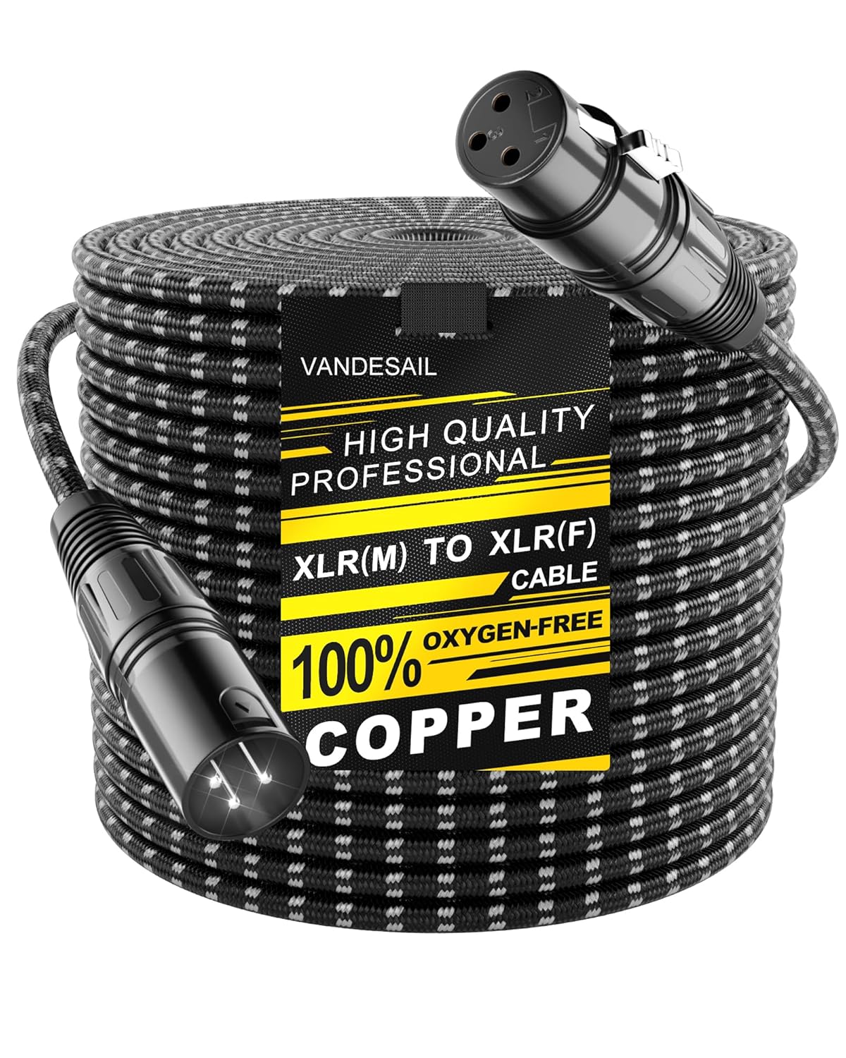 Long XLR Cables 250ft (76m), Nylon Braided XLR Extension Microphone Cable, OFC Shielded and Balanced XLR Male to Female Mic Cord for Preamp Recording Mixer Amplifie Speaker Black Long XLR Cables 250ft (76m), Nylon Braided XLR Extension Microphone Cable, OFC Shielded and Balanced XLR Male to Female Mic Cord for Preamp Recording Mixer Amplifie Speaker Black