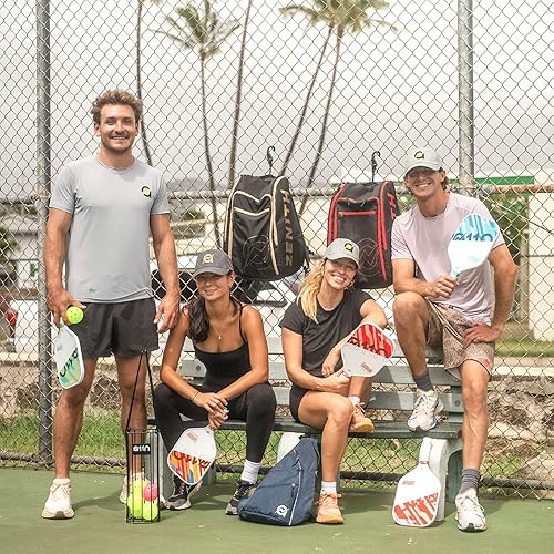 Miniatura 7 de A11N - Juego de 24 raquetas de superficie de fibra de vidrio con 4 bolas de pickleball y bolsa de pickleball para principiantes, aprobadas por USAPA