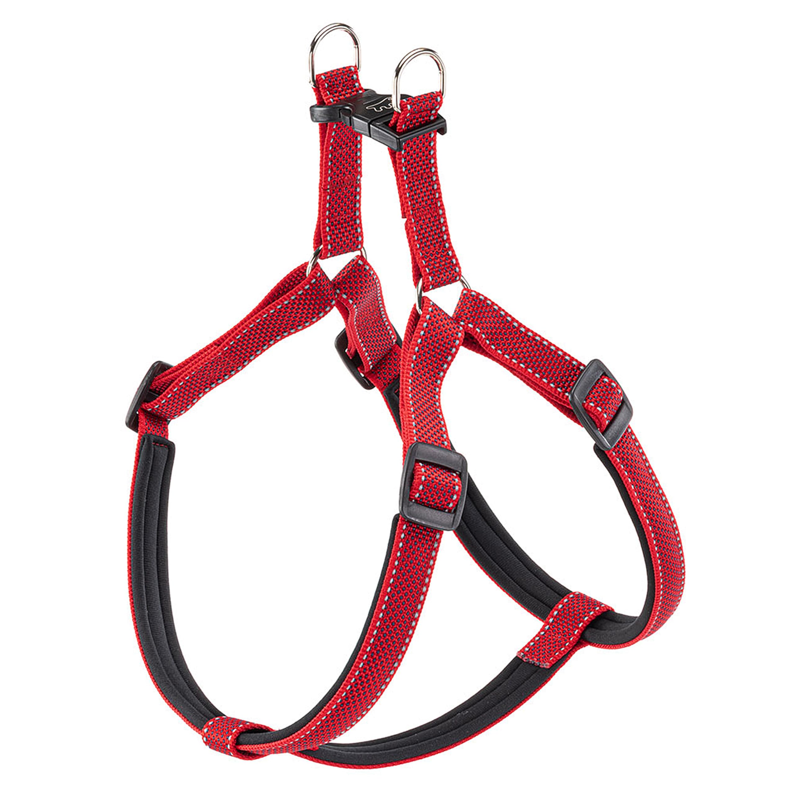 Ferplast Pettorina Cane DAYTONA DELUXE, Pettorina Cane in Nylon Taglia Grande, Imbottita, Regolabile, Riflettente. Rosso-Nero