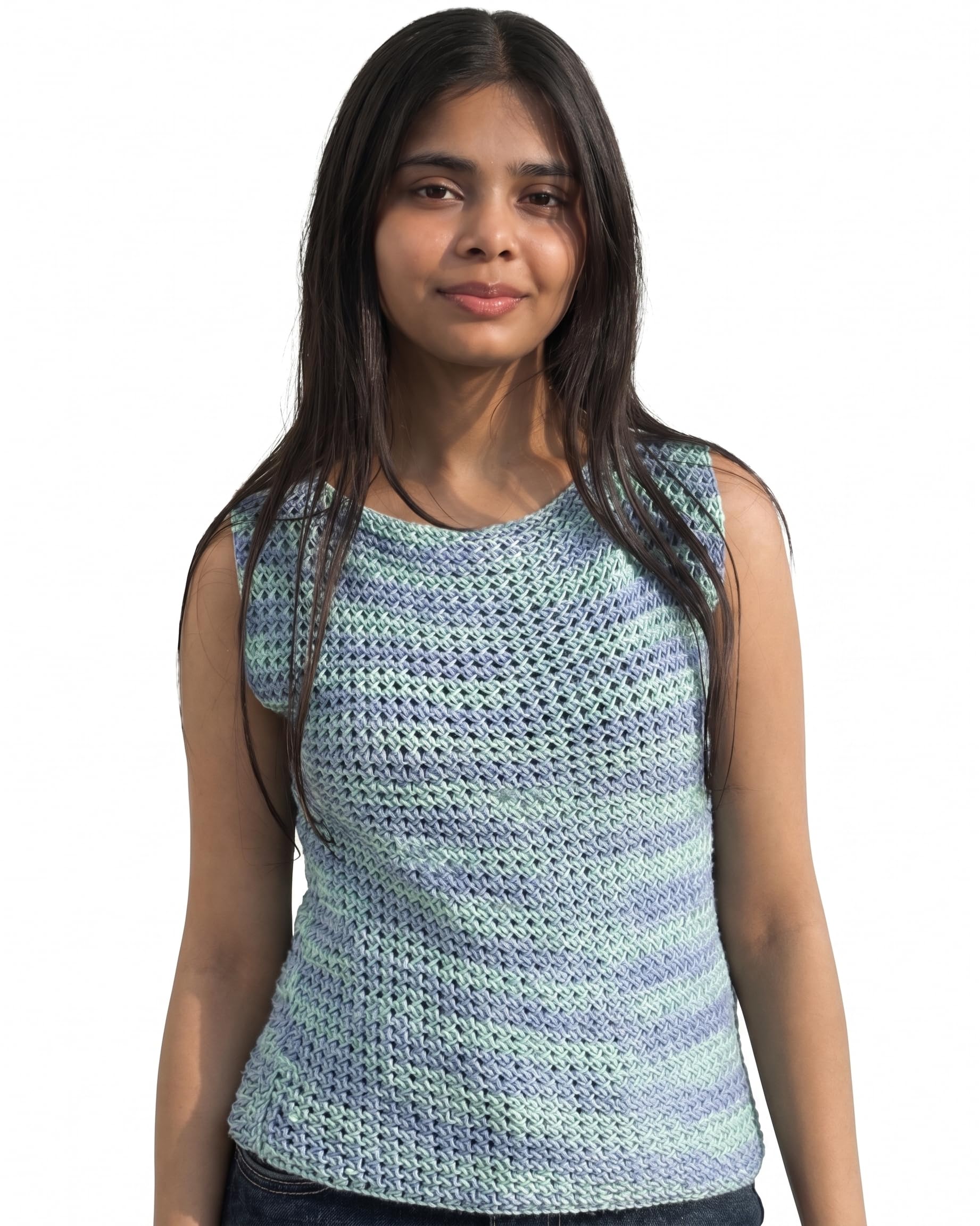 Ocean Breeze – Crochet Sleeveless Top : Amazon.in: Clothing