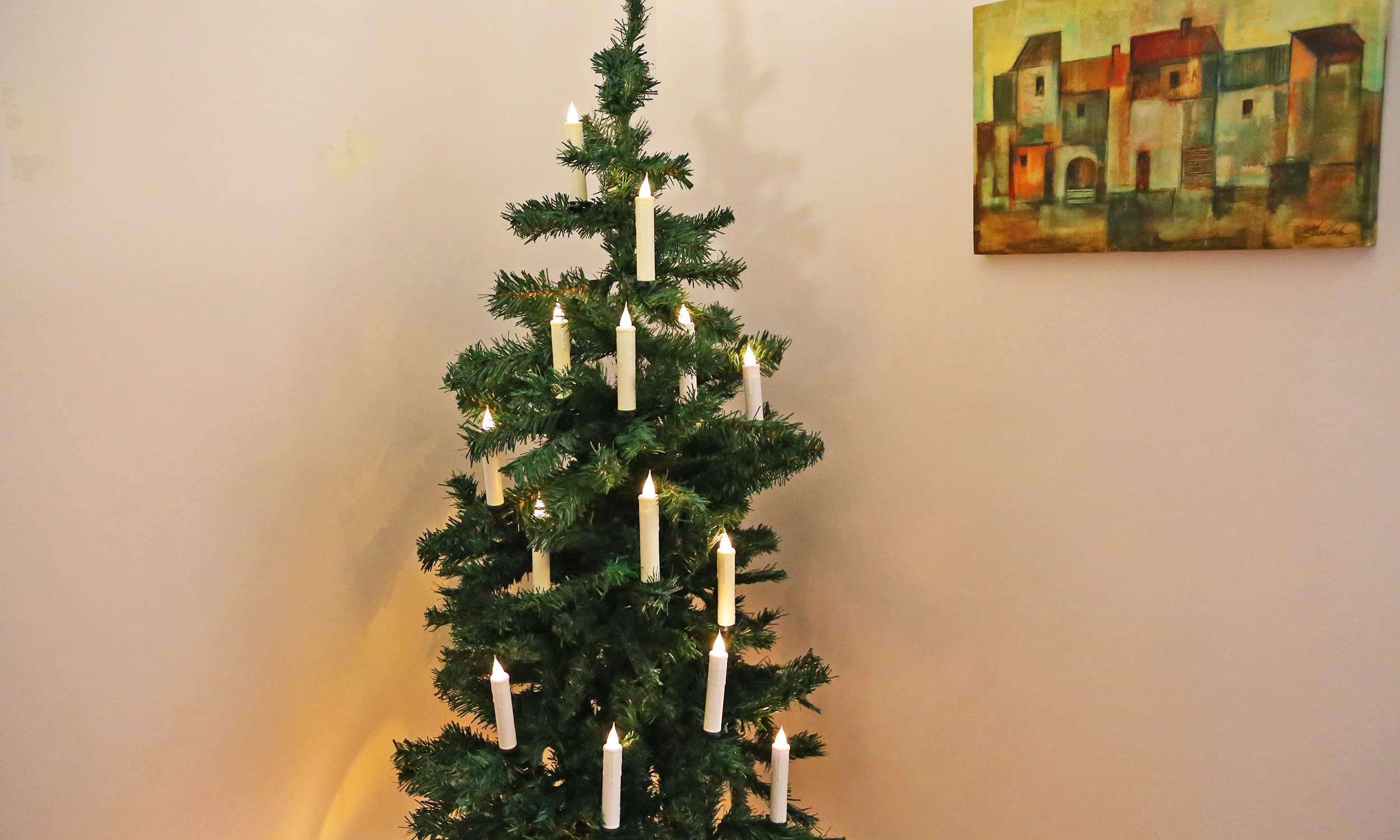 6 Pack Christmas Tree Candles With Remote Timer, LED Taper Candles - View #4