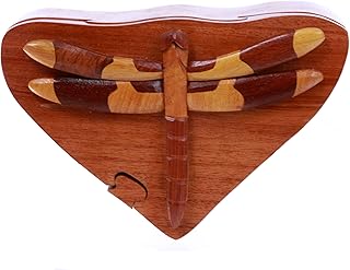 dragonfly Handcrafted Wooden Secret Jewelry Puzzle Box -Dragonfly