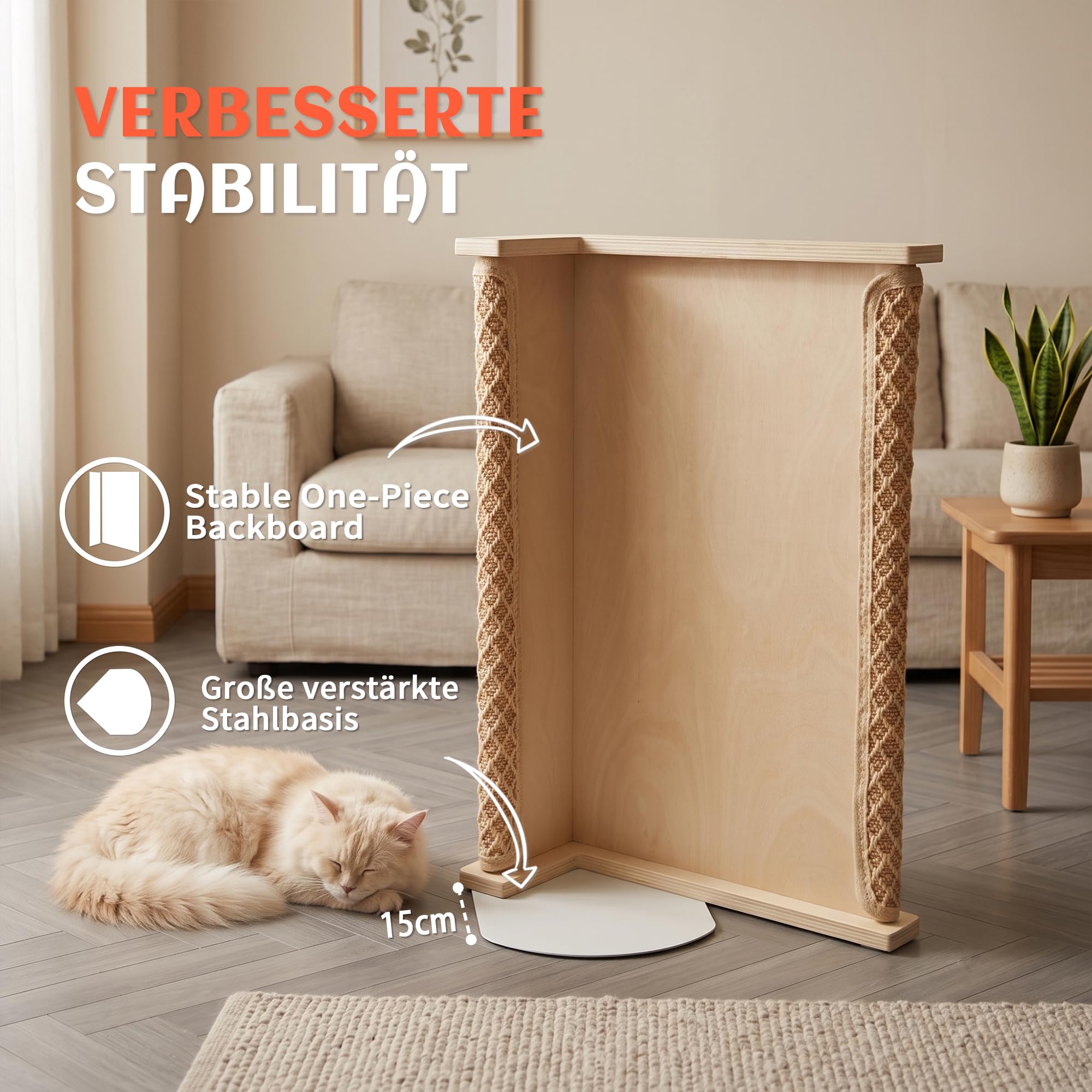 PETKARAY Katzen Kratzbrett Sofa Ecke Groß, 61 cm Sisal Kratzmatte, Erweiterter Kratzschutz für Couch & Möbel, Breiter Kratzschutz für Katzen, Möbelschutz Kratzbrett Indoor