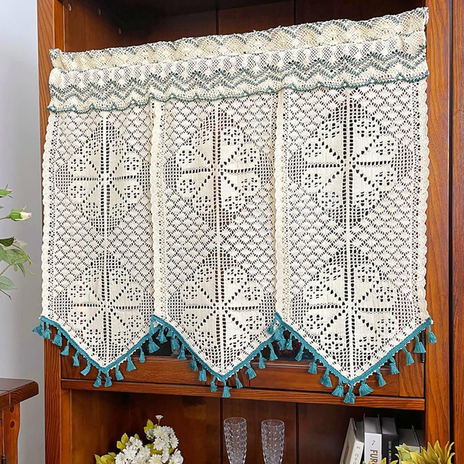 Tenda corta moderna, 90 cm di larghezza, con tasca per asta, 1 pezzo
