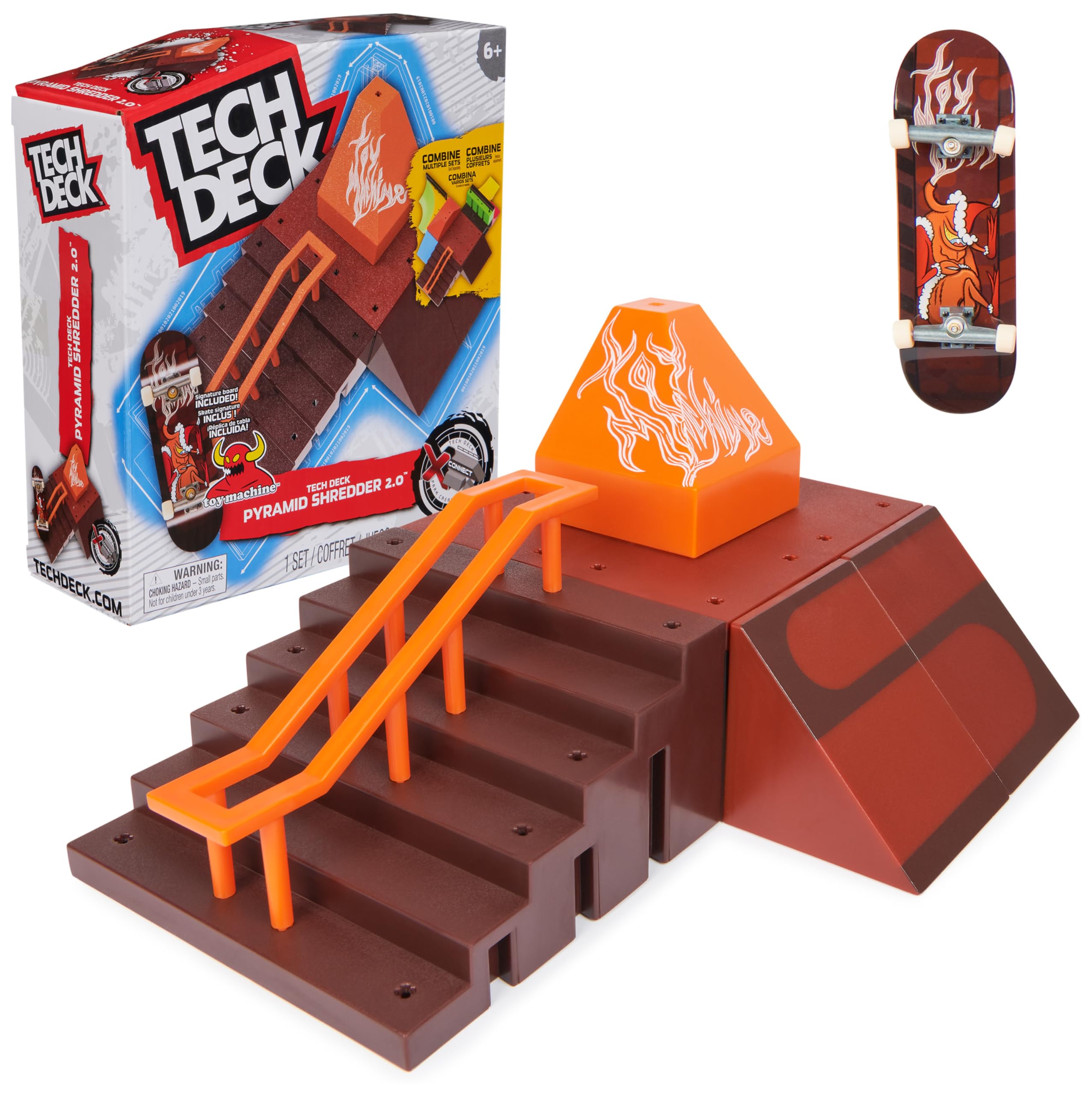 Pyramid Shredder 2.0, X-Connect Park Creator, Customisable and Buildable Ramp Set with Exclusive Fingerboard, Kids’ Toy for Ages 6 and up