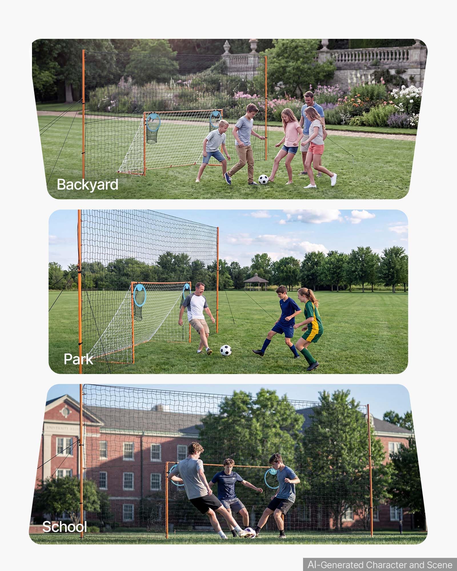 VEVOR Fußballtor, Rückprallnetz, Rückenlehne und Ziele