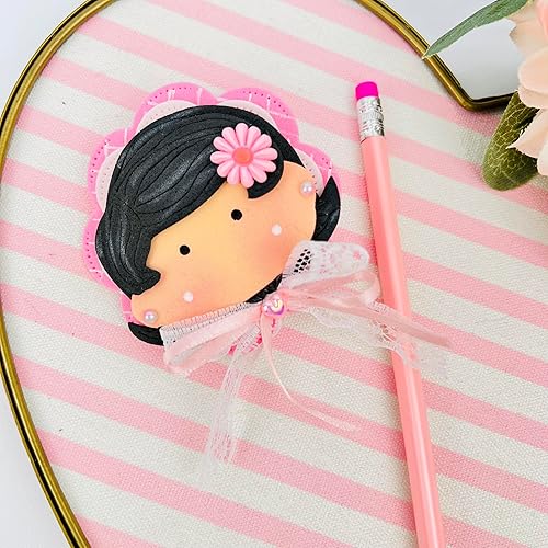 Miniatura 5 de Adorno hecho a mano para lápiz, adorno para bolígrafo, para niños y amantes de la escritura, aplique en goma eva. adorable adorno de niña para