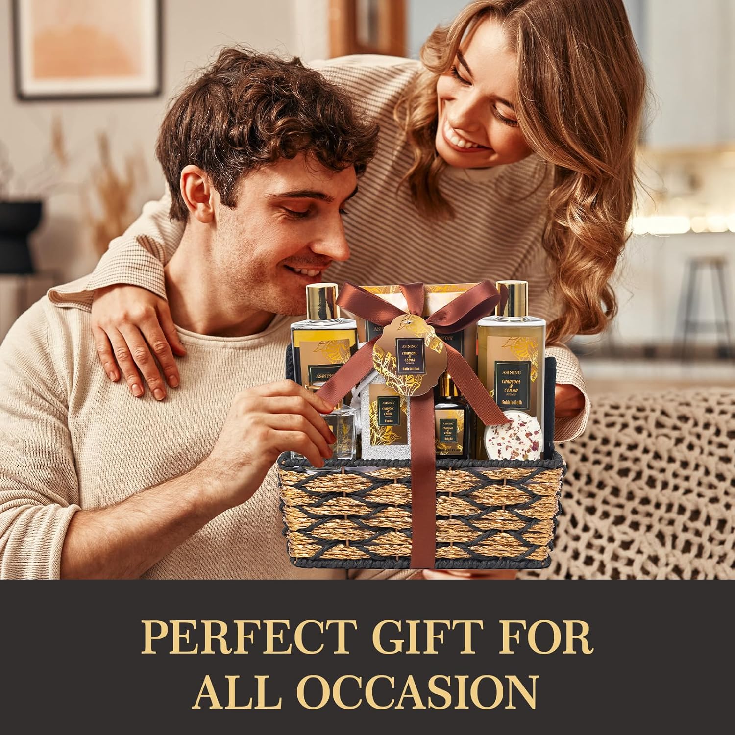 Spa Set for Women & Mens Gift, Relaxing Gifts for Men, Father's Day Gifts for Men Dad with 14PCS Charcoal & Cedar Scents Spa, Includes Bubble Bath, Shower Gel, Body Butter, Spa Kit for Mans Gift Set - Image 8