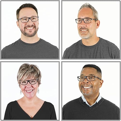 Miniatura 10 de Clic Lentes de lectura magnéticos, lectores de computadora, lentes reemplazables, patillas ajustables, tubo ejecutivo (gris mate, aumento de 1.25)