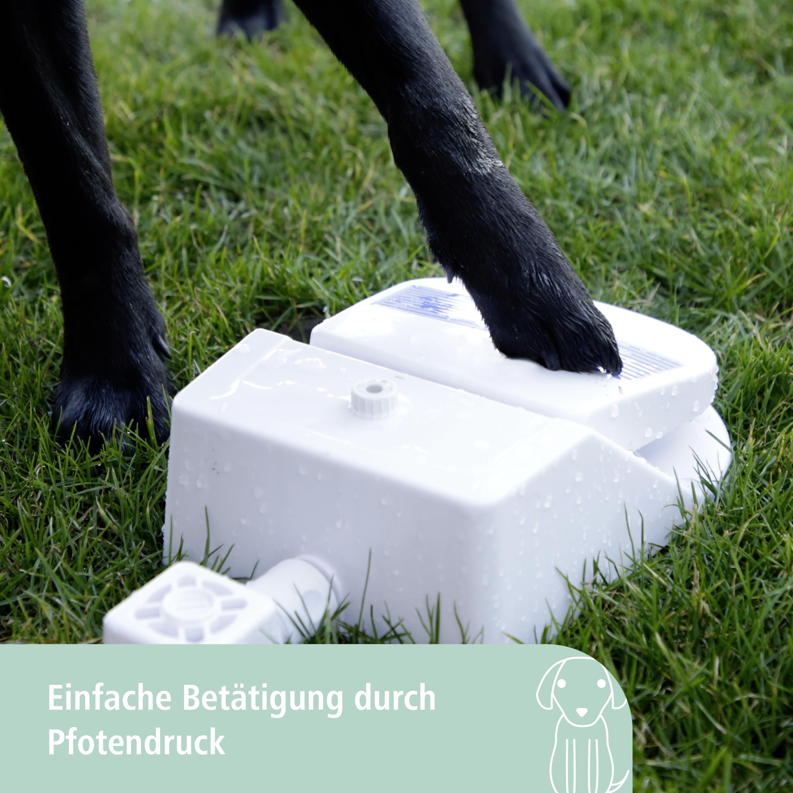 Kerbl Pet Wasserspringbrunnen Bubble, Trinkbrunnen, 25,5x18x8cm, weiß, blau, Kunststoff, Tierfütterung, Hunde, integrierter Wasserdruckregler