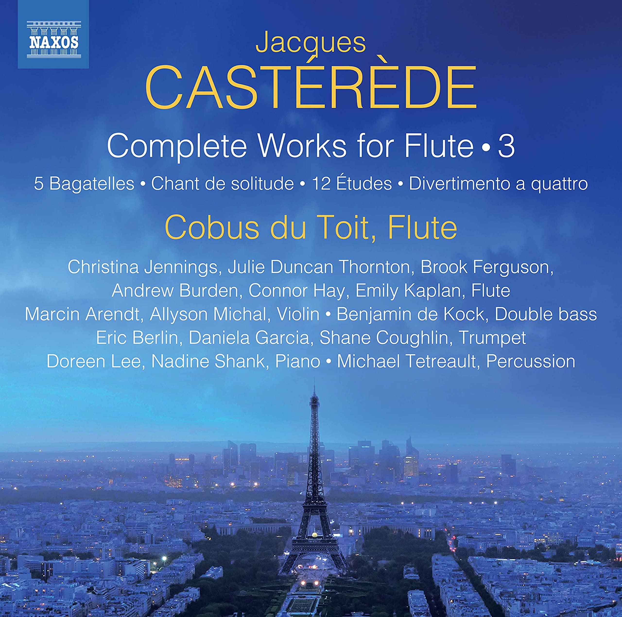 Jacques Castérède: Complete Works for Flute Vol 3 - 5 Bagatelles, Chant de solitude, 12 Études, Divertimento a quattro